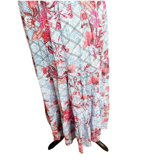 Knox Rose Smocked Maxi Dress Blue Floral Size Large NWT Coquette Bohemian - Picture 8 of 13